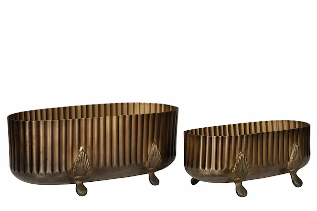 Pot Rand Oblong Antique Brass