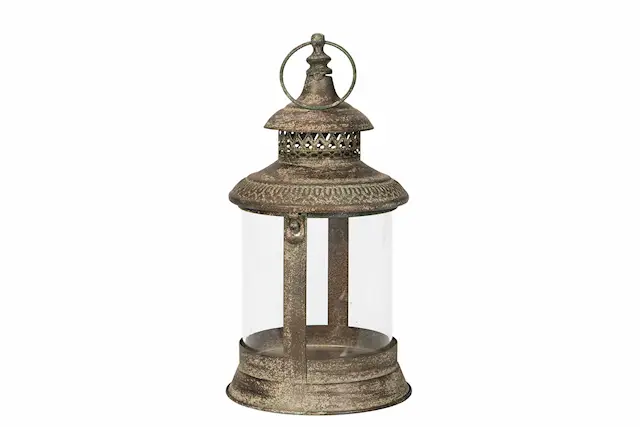 Lantern Round Metal Green