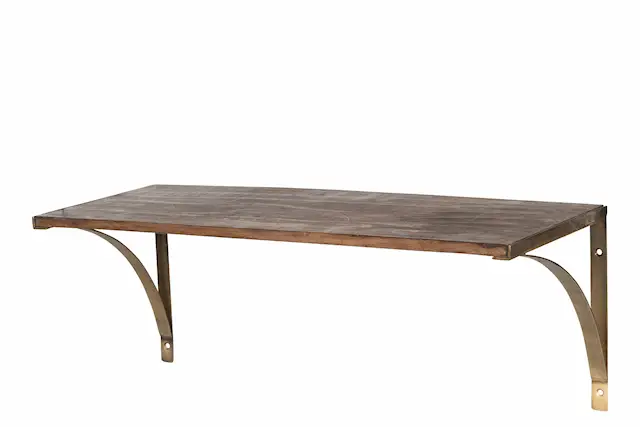 Hylla Konsol Antik Mässing/Trä