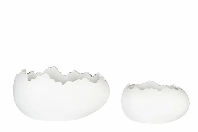 Kruka/Skål Äggskal Vit