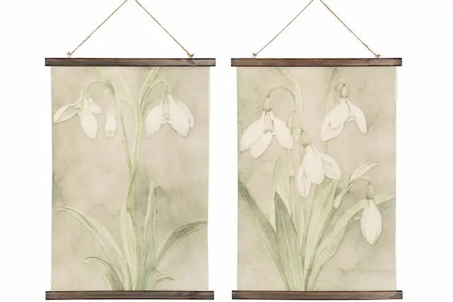 Väggbonad Tyg Snödroppe Mix