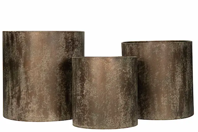 Outdoor Pot Straight Metal Green