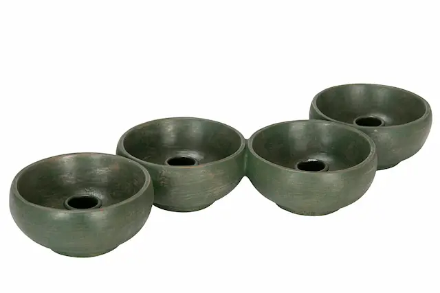 Candle Holder Bowl Green