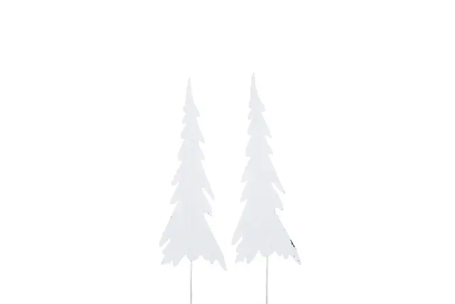 Stick Julgran Metall Vit