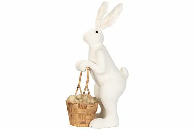Floor Decoration Rabbit With Basket Large