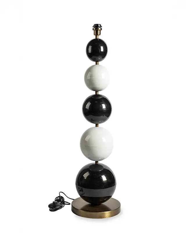 Floor Lamp Multi Stone 5 Black/White