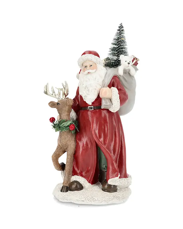 Dekoration Tomte Med Ren LED-ljus