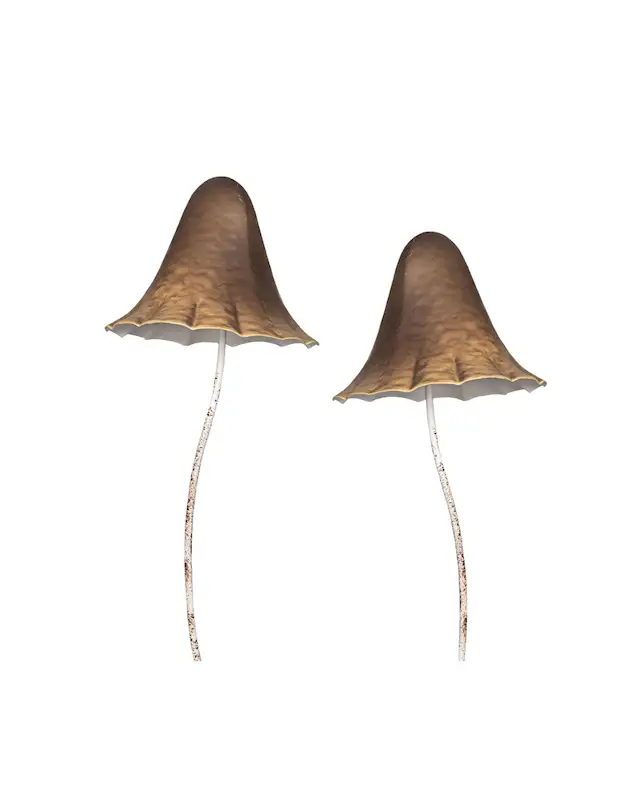 Trädgårdsdekoration Stick Svamp Metall Brun