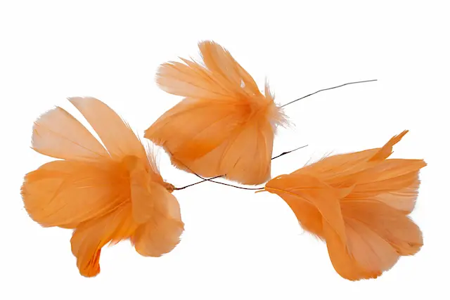 Feather Wired Flower Orange