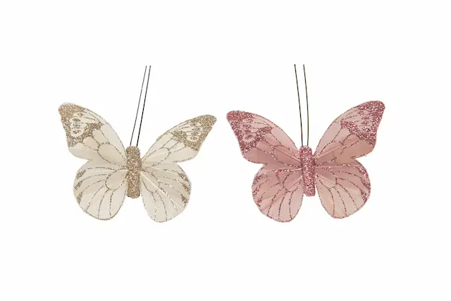 Clip Butterfly Fanny Pink/Beige Mix