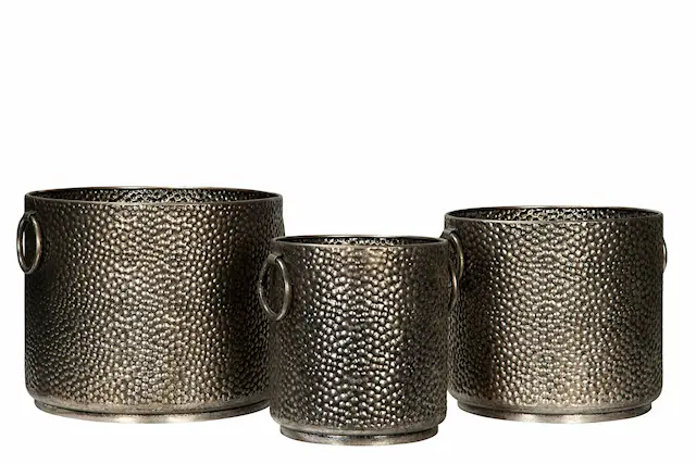 Pot Hammered Antique Silver