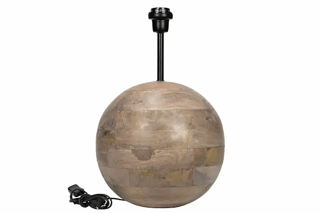 Table Lamp Globe Wood Antique
