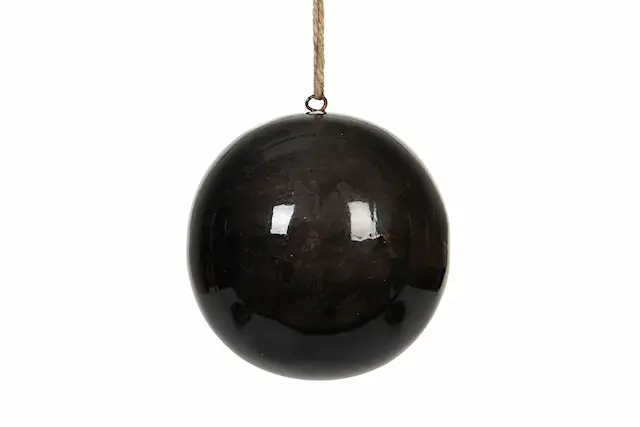 Ripustettava koriste metallipallo grey onyx