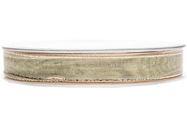 Dekorationsband Platinum Champagne 15 mm