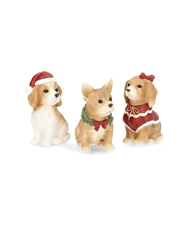 Dekoration Hund Jultrio Mix