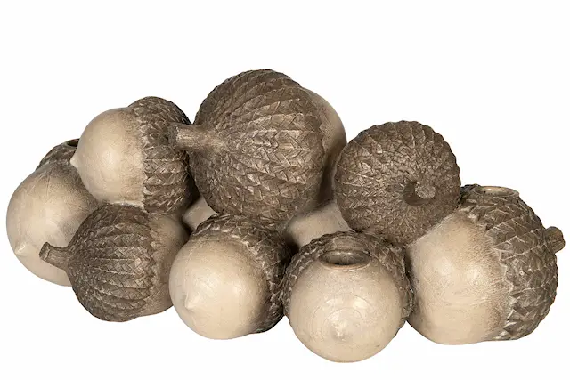 Candle Holder Acorn Multi Natural