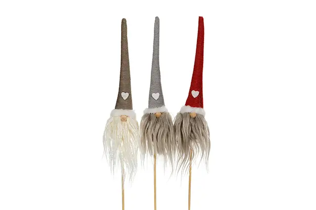 Stick Tomte Brun/Grå/Röd Mix