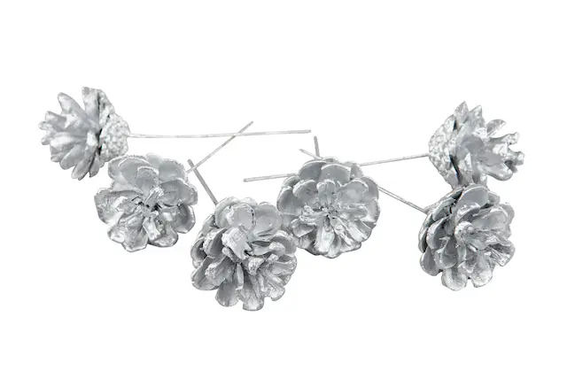 Pine Cone Wired Silver
