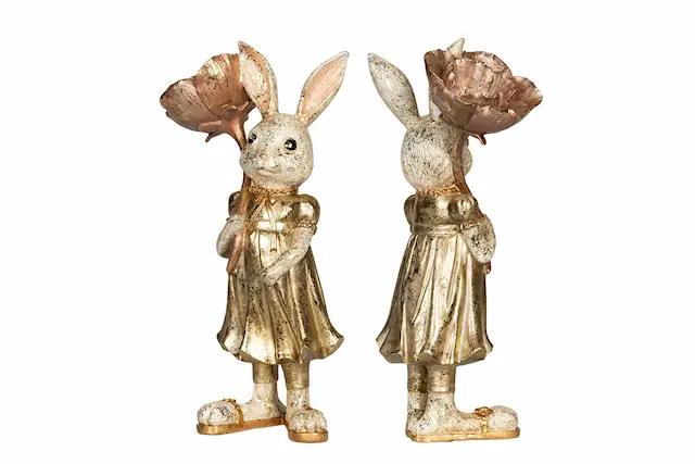 Decoration Rabbit Girl Holding Flower