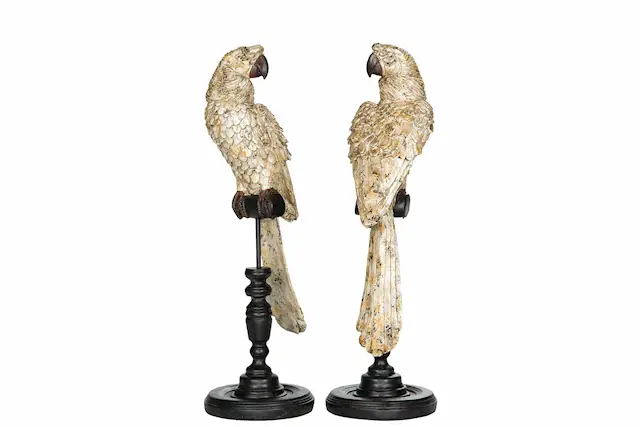 Decoration Parrot Stand Shabby Creme