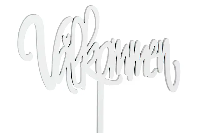 Stick Välkommen valkoinen