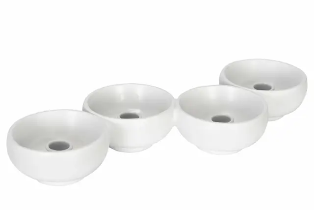 Candle Holder Bowl White