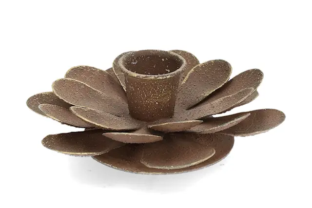 Ljusstake Inse Floral Brown