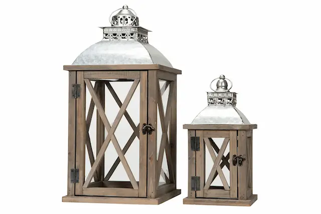 Ljuslykta Trä Zink Old Wood