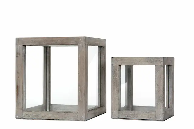 Kynttilälyhty puu Cube old wood
