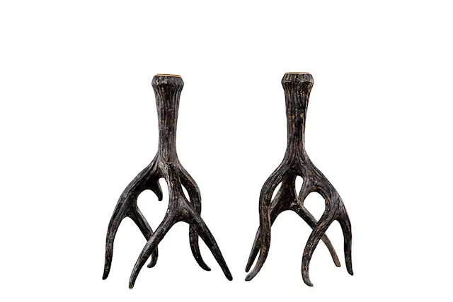 Ljusstake Renhorn Brun