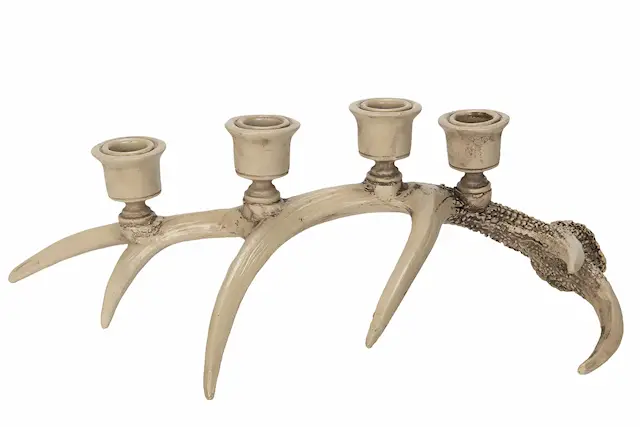 Candlestick Antler 4 Candles Natural