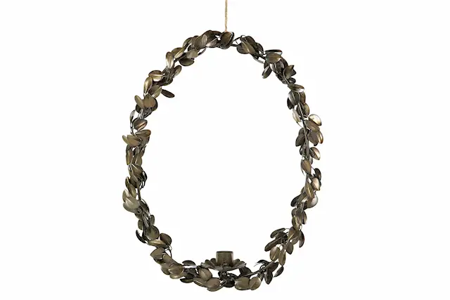 Candle Holder Leaf Wreath Taper Candles