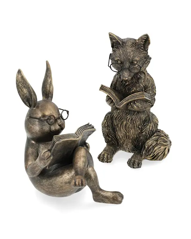 Dekoration Läsande Räv & Kanin Mix