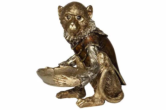 Decoration Monkey With Platter
