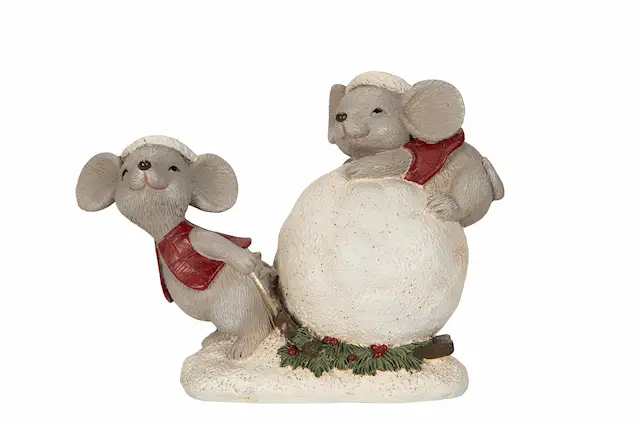 Dekoration Möss Med Snöboll