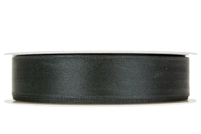 Dekorationsband Dubbelsatin Svart 25 mm