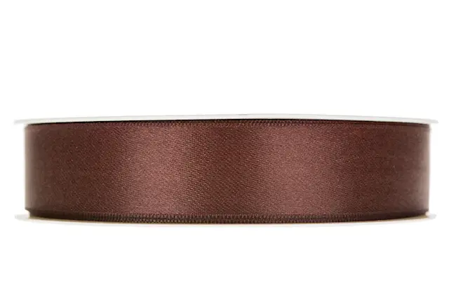Dekorationsband Dubbelsatin Brun 25 mm