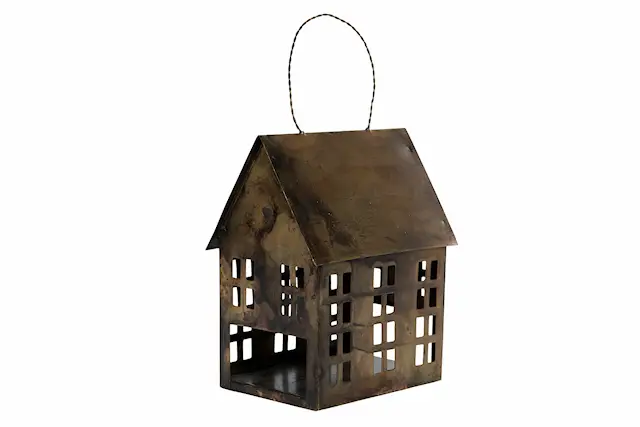 Huslykta Hus Hänge Metall Antik Brun