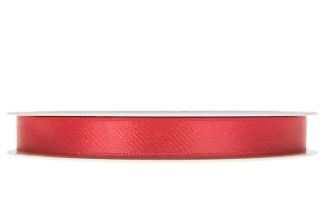 Dekorationsband Dubbelsatin Röd 15 mm