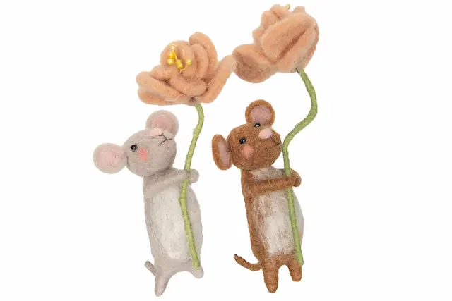 Wool Animal Mouse Flower Mix