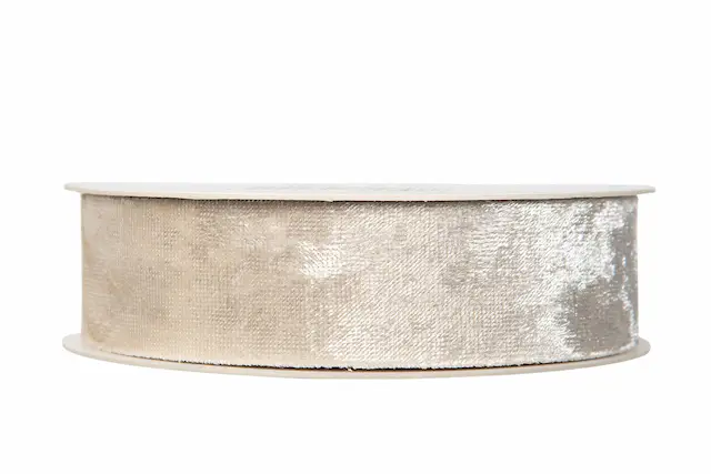 Dekorationsband Velvet Vit 25 mm