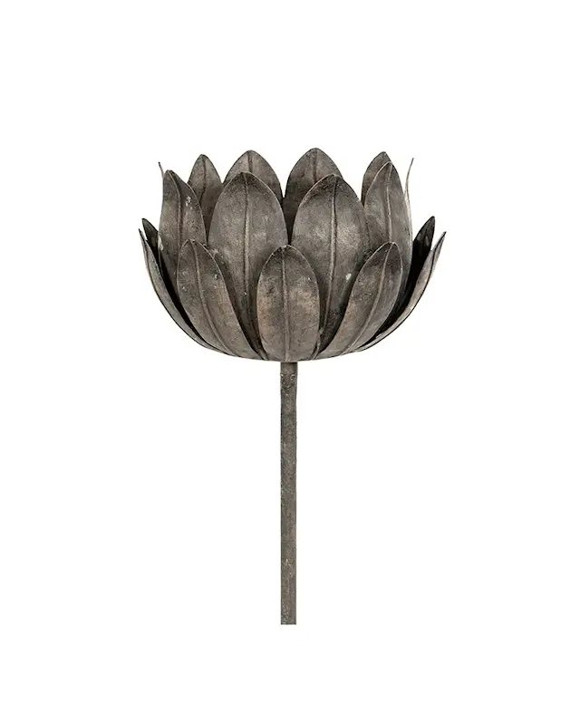 Soihtuteline, kukka, metallia