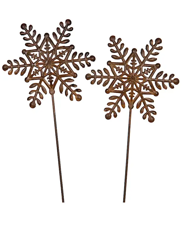Stick Snowflake Metal Brown