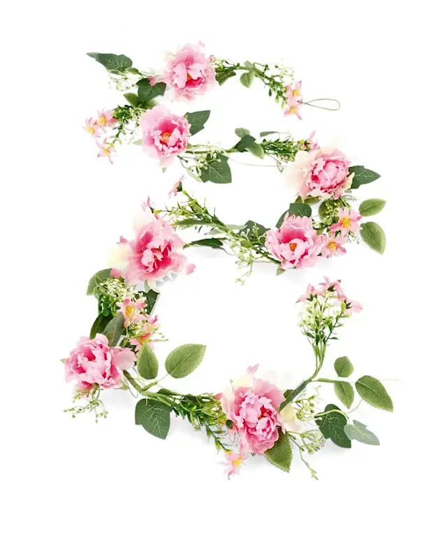 Konstväxt Girlang Blommor Rosa