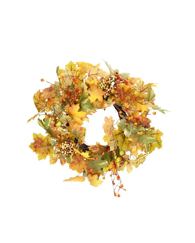 Seppele, vaahteranlehti ja marjat