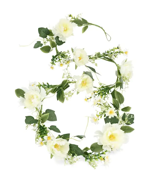 Konstväxt Girlang Blommor Vit