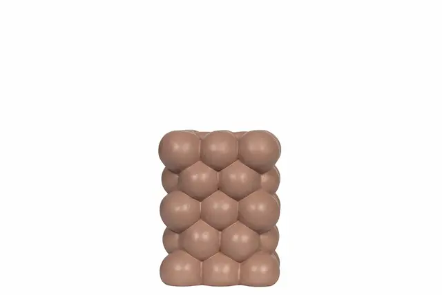 Candle Holder Bubbly Brown Pink Square