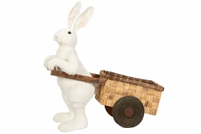 Golvdekoration Hare Med Kärra