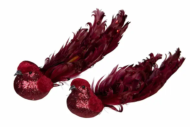 Clip Bird Velvet Red