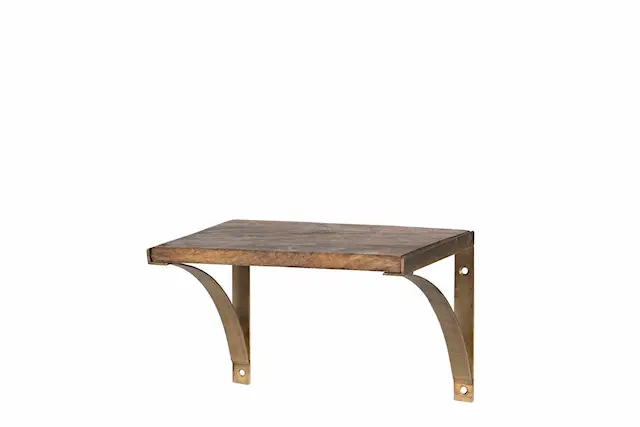 Hylla Konsol Antik Mässing/Trä